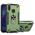 For Huawei Y7 2019 PC + TPU Protective Case with 360 Degrees Rotatable Ring Holder(Dark Green) - 1