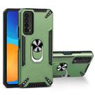 For Huawei Y7a PC + TPU Protective Case with 360 Degrees Rotatable Ring Holder(Dark Green) - 1