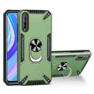 For Huawei Y8p PC + TPU Protective Case with 360 Degrees Rotatable Ring Holder(Dark Green) - 1