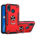 For Huawei Y9 2019 PC + TPU Protective Case with 360 Degrees Rotatable Ring Holder(Red) - 1