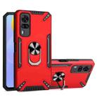 For vivo Y51 2020 December PC + TPU Protective Case with 360 Degrees Rotatable Ring Holder(Red) - 1