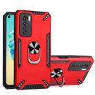 For Tecno Camon 17 Pro PC + TPU Protective Case with 360 Degrees Rotatable Ring Holder(Red) - 1