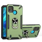 For Tecno Pop 5 PC + TPU Protective Case with 360 Degrees Rotatable Ring Holder(Dark Green) - 1