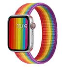 Single Lap Nylon Watch Band, Size: XS 128mm For Apple Watch Series 8&7 41mm / SE 2&6&SE&5&4 40mm / 3&2&1 38mm(Rainbow) - 1