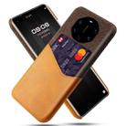For Huawei Mate 40 RS Cloth Texture PC + PU Leather Back Cover Shockproof Case with Card Slot(Orange) - 1