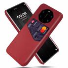 For Huawei Mate 40 RS Cloth Texture PC + PU Leather Back Cover Shockproof Case with Card Slot(Red) - 1