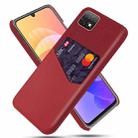 For Huawei Enjoy 20 5G Cloth Texture PC + PU Leather Back Cover Shockproof Case with Card Slot(Red) - 1