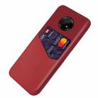 For Huawei Enjoy 20 Plus 5G Cloth Texture PC + PU Leather Back Cover Shockproof Case with Card Slot(Red) - 1