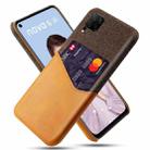 For Huawei P40 Lite Cloth Texture PC + PU Leather Back Cover Shockproof Case with Card Slot(Orange) - 1
