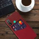 For Huawei P smart 2020 Cloth Texture PC + PU Leather Back Cover Shockproof Case with Card Slot(Red) - 4
