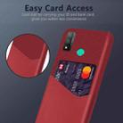 For Huawei P smart 2020 Cloth Texture PC + PU Leather Back Cover Shockproof Case with Card Slot(Red) - 5
