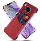 For Huawei Mate 30 Pro Cloth Texture PC + PU Leather Back Cover Shockproof Case with Card Slot(Red) - 1