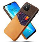 For Huawei nova 8 SE Cloth Texture PC + PU Leather Back Cover Shockproof Case with Card Slot(Orange) - 1