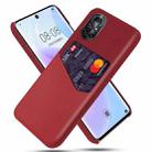 For Huawei nova 8 5G Cloth Texture PC + PU Leather Back Cover Shockproof Case with Card Slot(Red) - 1