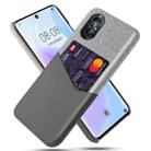 For Huawei nova 8 5G Cloth Texture PC + PU Leather Back Cover Shockproof Case with Card Slot(Grey) - 1