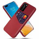 For Huawei P40 Pro Cloth Texture PC + PU Leather Back Cover Shockproof Case with Card Slot(Red) - 1