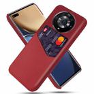 For Honor Magic3 Pro Cloth Texture PC + PU Leather Back Cover Shockproof Case with Card Slot(Red) - 1