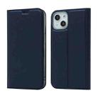 For iPhone 13 mini Magnetic Suction Electric Pressed Horizontal Flip Leather Case with Holder (Blue) - 1