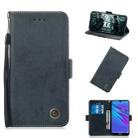 For Huawei Y6 2019 Retro Horizontal Flip PU Leather Case with Card Slots & Holder(Black) - 1