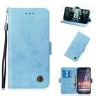 For Nokia 3.2 Retro Horizontal Flip PU Leather Case with Card Slots & Holder(Blue) - 1