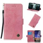 For Nokia 2.2 Retro Horizontal Flip PU Leather Case with Card Slots & Holder(Pink) - 1