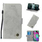 For Galaxy A40 Retro Horizontal Flip PU Leather Case with Card Slots & Holder(Gray) - 1