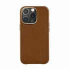 Mutural Mingdian Series PU + PC Full Coverage Shockproof Protective Case For iPhone 13(Brown) - 1