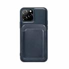 Mutural Yalan Series PU Full Coverage Protective Case with Magnetic Detachable Card Slot For iPhone 13 Pro(Blue) - 1