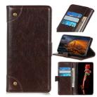 For LG K50s Copper Buckle Nappa Texture Horizontal Flip Leather Case with Holder & Card Slots & Wallet(Coffee) - 1
