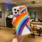 Sliding Camera Cover Design Rainbow Epoxy TPU + PC Shockproof Case For iPhone 13(Rainbow Pattern 8) - 1