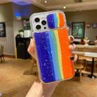 Sliding Camera Cover Design Rainbow Epoxy TPU + PC Shockproof Case For iPhone 13 Pro(Rainbow Pattern 4) - 1