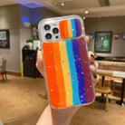 Sliding Camera Cover Design Rainbow Epoxy TPU + PC Shockproof Case For iPhone 12 Pro(Rainbow Pattern 2) - 1