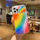 Sliding Camera Cover Design Rainbow Epoxy TPU + PC Shockproof Case For iPhone 12 Pro(Rainbow Pattern 9) - 1