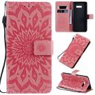 For LG G8X Pressed Printing Sunflower Pattern Horizontal Flip PU Leather Case with Holder & Card Slots & Wallet & Lanyard(Orange) - 1