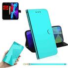 For iPhone 13 mini Imitated Mirror Surface Horizontal Flip Leather Case with Holder & Card Slots & Wallet & Lanyard (Mint Green) - 1