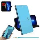 For iPhone 13 Pro Imitated Mirror Surface Horizontal Flip Leather Case with Holder & Card Slots & Wallet & Lanyard (Blue) - 1