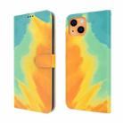 For iPhone 13 Watercolor Pattern Horizontal Flip Leather Case with Holder & Card Slot & Wallet(Autumn Leaf) - 1