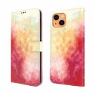 For iPhone 13 Watercolor Pattern Horizontal Flip Leather Case with Holder & Card Slot & Wallet(Spring Cherry) - 1