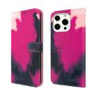 For iPhone 13 Pro Watercolor Pattern Horizontal Flip Leather Case with Holder & Card Slot & Wallet (Berry Color) - 1
