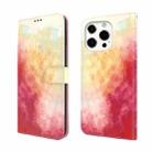 For iPhone 13 Pro Watercolor Pattern Horizontal Flip Leather Case with Holder & Card Slot & Wallet (Spring Cherry) - 1