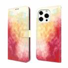 For iPhone 13 Pro Max Watercolor Pattern Horizontal Flip Leather Case with Holder & Card Slot & Wallet (Spring Cherry) - 1