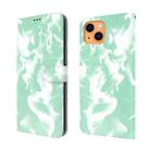 For iPhone 13 mini Cloud Fog Pattern Horizontal Flip Leather Case with Holder & Card Slot & Wallet (Mint Green) - 1