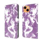 For iPhone 13 Cloud Fog Pattern Horizontal Flip Leather Case with Holder & Card Slot & Wallet(Purple) - 1