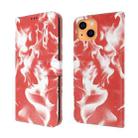 For iPhone 13 Cloud Fog Pattern Horizontal Flip Leather Case with Holder & Card Slot & Wallet(Red) - 1