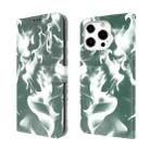 For iPhone 13 Pro Cloud Fog Pattern Horizontal Flip Leather Case with Holder & Card Slot & Wallet (Dark Green) - 1