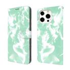 For iPhone 13 Pro Max Cloud Fog Pattern Horizontal Flip Leather Case with Holder & Card Slot & Wallet (Mint Green) - 1