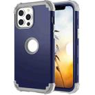 For iPhone 13 Pro 3 in 1 Shockproof PC + Silicone Protective Case (Navy Blue + Grey) - 2