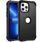For iPhone 13 Pro Max 3 in 1 Shockproof PC + Silicone Protective Case (Black) - 1