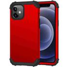 For iPhone 12 mini 3 in 1 Shockproof PC + Silicone Protective Case (Red + Black) - 1