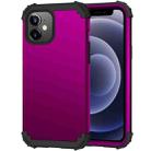 For iPhone 12 mini 3 in 1 Shockproof PC + Silicone Protective Case (Dark Purple + Black) - 1
